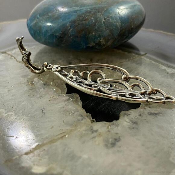 Carolyn Pollack Southwestern Style Sterling Marquise Filigree Enhancer Pendant - Picture 4 of 9